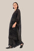 Embroidered oversized kaftan dress with V neckline